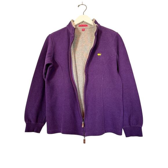 RARE Peter Millar Full Zip Purple Augusta Masters Logo Golf Women Medium Jacket - Picture 2 of 11